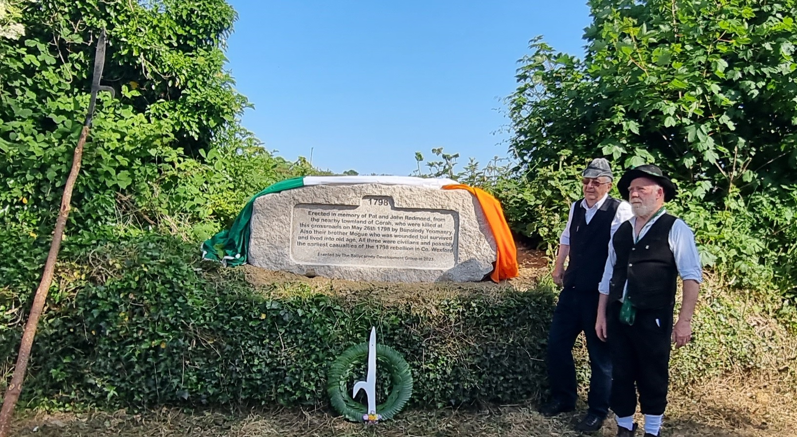 New 1798 memorial unveiled at Ballycarney – WexfordLocal.com
